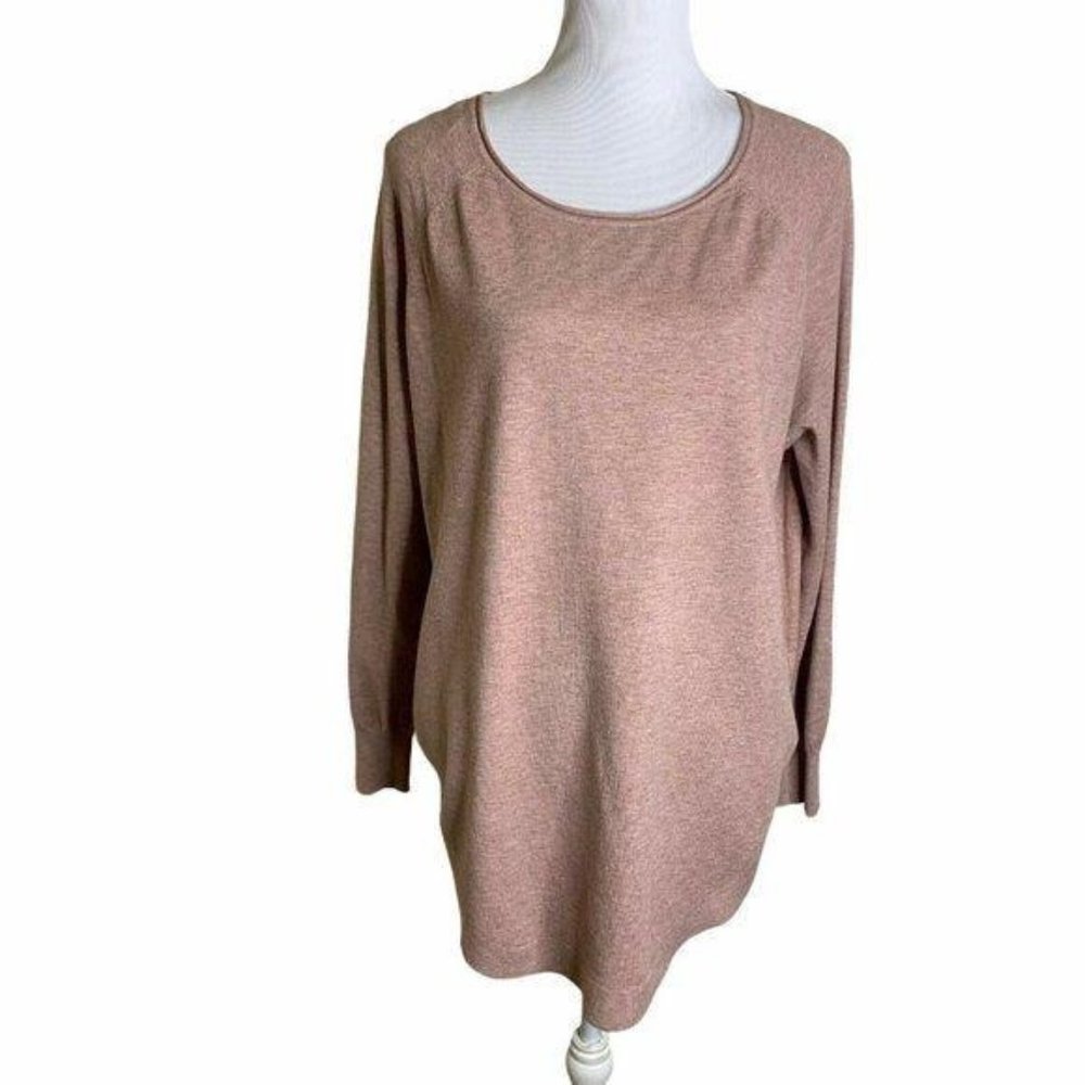 Dreamers Blush Pink Scoop Neck Round Hem Sweater